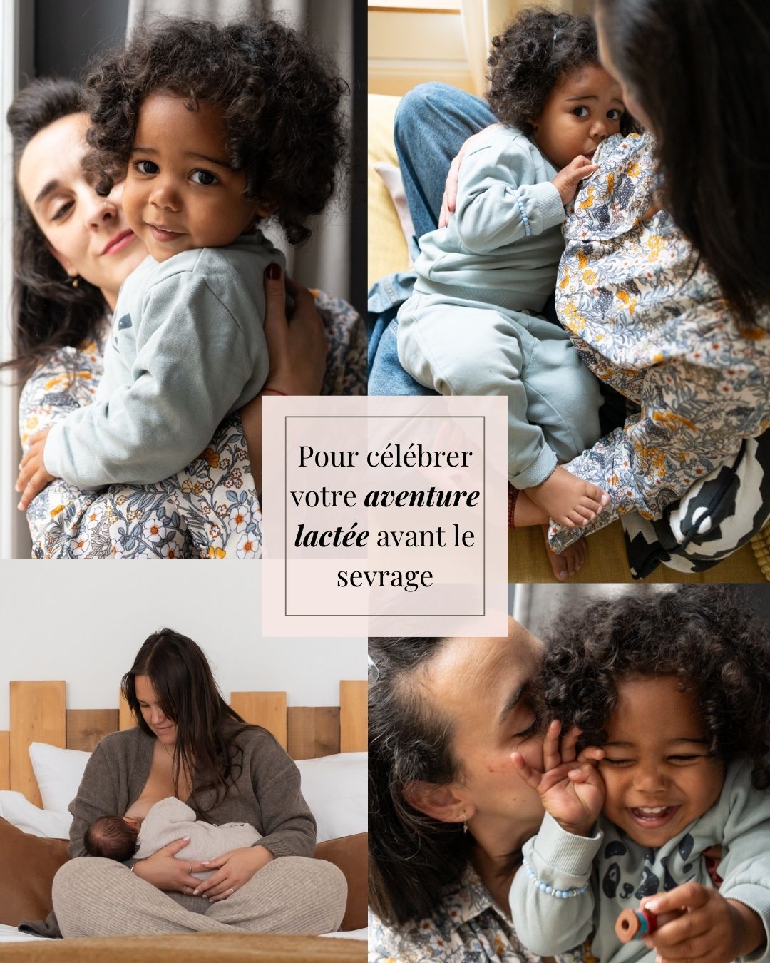 Seance photo maman et bébé allaitement cocooning à Bordeaux
